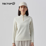 探拓（TECTOP）抓绒衣女户外防风保暖立领柔软舒适  46ZR 馥月白 M