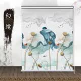 柏拉图窗帘免打孔卷帘全遮光新款遮阳升降免钉安装厨房卫生间卧室卷拉式 幻境【半遮光/透光不透景】