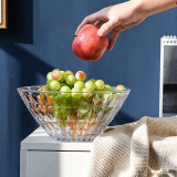 青苹果青苹果 水晶系列玻璃果盘大号 轻奢家用客厅装饰婚庆零食水果碗