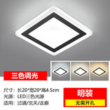 合亮过道灯走廊灯简约现代吸顶灯入户门厅灯led筒灯射灯玄关阳台灯饰 20cm12W三色变光【明装】
