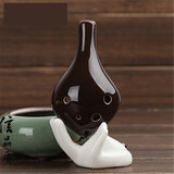 木火6孔陶笛中音C调星空专业演奏学校教学陶笛免费刻字初学长嘴六孔AC 教学款6孔咖啡+小陶笛