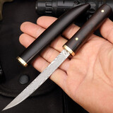 千刀汇 麒麟 高硬度VG10大马士革钢刀随身迷你小刀高硬度锋利防身军刀户外装备生存刀荒野求生直刀刀具 麒麟-大马