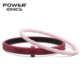 power ionics潮牌双子时尚多矿物硅胶情侣男女学生防水运动手环手镯套装 酒红色/淡粉 小码(手腕周长小于等于15厘米)