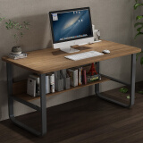 木以成居电脑桌 简易书桌办公学习桌双层书架桌子工业风1米 LY-41390100OB