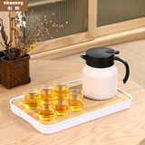 创颐 白茶闷茶壶家用保温壶316不锈钢焖茶壶茶水分离闷泡壶泡茶壶套装 闷茶壶白+简竹茶盘+6把杯