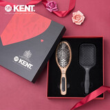 KENT梳子女气垫按摩梳王室御用进口猪鬃梳送妈妈送女友老婆七夕礼物 AH9G+PF01心礼盒