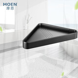 摩恩（MOEN） 卫生间挂件浴巾架毛巾杆毛巾架浴室太空铝挂件珂龙系列黑色 置物篮附刮水器(黑色）