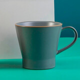 和风四季 北欧素烧哑光釉纯色陶瓷杯子水杯马克杯早餐杯办公室水杯牛奶杯 灰色马克杯（340ml)单个