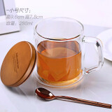 ORTOR玻璃手柄杯大容量办公水杯节日礼品杯子双层茶杯商务茶水杯 （无虎）女士小号+咖啡勺+杯垫。