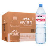 依云（evian）天然矿泉水 法国原装进口饮用水 瓶装水 【塑料瓶】1.5L*12瓶
