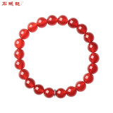 石头记红玛瑙手链女款玛瑙手链男款玛瑙情侣手串本命年转运珠 红玛瑙8mm204701212