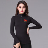 丹宝罗（Doubl） 丹宝罗修身拉丁舞服跳舞衣服女高领摩登舞蹈服装长袖练功服拉链 女 拉链（加绒 国标）黑色 2XL