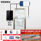 祖程刷卡密码门禁一体机套装X13电子门禁系统磁力锁电插锁门禁锁整套 12号单开有框玻璃门