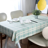 古莎（GUSHA） 一次性桌布防水防油免洗印花非塑料长方形圆桌子餐布台布 10张1.2*1.8蓝绿格