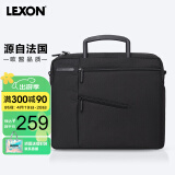 乐上（LEXON）商务单肩包男13.3英寸苹果笔记本电脑包斜挎包时尚公文包黑色
