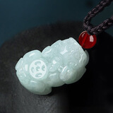 可灵天然缅甸A货翡翠小号金钱貔貅玉石吊坠挂件皮丘男女玉佩玉器批发 吊坠