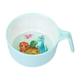 五和（WUHE）辅食碗儿童餐具宝宝吃饭碗卡通带手柄婴幼儿碗耐树脂食品级防烫 小恐龙单柄碗400ML