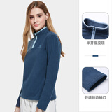 骆驼户外抓绒衣秋冬立领套头保暖情侣抓绒衣 A0W1VOV103，藏蓝，女 M 