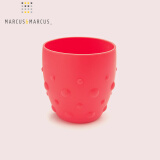 MARCUS&MARCUS婴儿宝宝硅胶学饮杯儿童水杯幼儿园家用杯子防摔防滑 红色 230ml