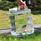 拜杰户外水桶家用储水用纯净矿泉水桶带龙头pc储水桶车载大容量蓄水箱 户外食品级透明款+备用盖 1个 20L
