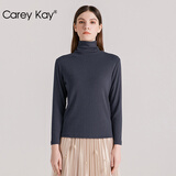 Carey Kay【反季清仓】保暖内衣女薄款上衣百搭显瘦内搭中高领打底衫女上衣 墨蓝（G009高领中厚款） 均码