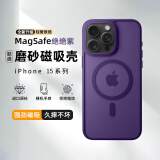 挚卫士【肤感磁吸】适用苹果15Promax手机壳iPhone15Promax保护套磁吸无线充电超薄防摔亲肤磨砂 绝绝紫