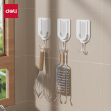 得力（deli）强力无痕挂钩 免打孔防锈可倒挂 浴室厨房门后粘钩 2只 19351-2