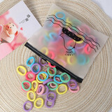 南方姑娘100根儿童不伤发皮筋无缝太阳花头绳发绳小女孩扎发圈双线打高弹 加厚春天色100根（磨砂袋装）