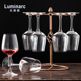 乐美雅Luminarc水晶红酒杯无铅家用高脚杯套装大容量玻璃葡萄酒杯欧式个性酒杯酒具 水晶杯250ml六只装+杯架