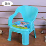 麦豆儿童叫叫椅宝宝吃饭座椅餐椅塑料靠背椅餐桌椅 卡通小椅子板凳 蓝色【单椅】