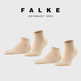 FALKE德国鹰客 HAPPY 2P男士袜子2双装短筒薄款商务纯色短袜干爽14606 4650- sand mel沙色- 2双 均码 43-46