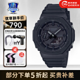 卡西欧（CASIO）男表黑金G-SHOCK双显运动防水时尚腕表 GA-2100-1A1潮酷黑