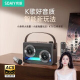 索爱（soaiy）SH06直播声卡话筒超重低音炮大功率立体声广场舞户外k歌电木吉他乐器音箱音响双麦