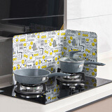 温庭防油挡板炒菜防溅可折叠挡油板耐高温铝箔挡板易清洗创意隔油板 笑脸