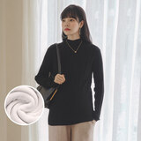 米度丽孕妇装冬装季上衣孕妇毛衣加绒加厚保暖衣内搭针织打底衫秋装  黑色 均码（建议90-160斤左右）