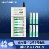 德力普（Delipow）充电电池 5号/7号电池 配12节电池充电器套装