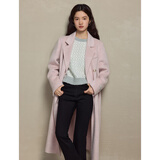 自巧（ZIQIAO）小个子正肩100%全羊毛双面呢大衣女2023冬季新款毛呢西装外套 樱草粉 （100%绵羊毛） XS (2码)