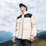 鸿星尔克羽绒服男女同款冬季立领时尚通勤加厚保暖外套情侣泡芙面包服上衣