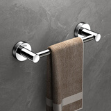 慕尼304不锈钢毛巾架免打孔卫生间毛巾杆双杆浴室加长五金挂件壁挂式 加厚单杆 30cm