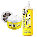 马油（LOSHI）身体乳滋润霜日本原装进口马油膏北海道 滋润霜220g+身体乳液485ml