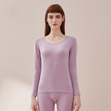好波秋衣秋裤套装女保暖内衣男士莱卡棉薄款本命年贴身秋衣套装HLL 灰紫 L (165)