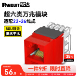 PANDUIT 泛达超五5类超六6a类NK模块非屏蔽RJ45网线模块86型单口双口网络面板千兆万兆 超六类万兆模块-红色