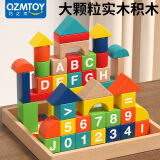 QZMEDU 儿童大颗粒积木3-6岁幼儿早教拼搭玩具男女孩数字字母认知玩具