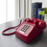 比特（bittle）HA25T老式仿古电话机时尚创意复古装饰美式机械铃声座机有线座机固话复古老式欧式家用 红色带灯