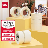 得力(deli)美纹胶带 小卷芯 36mm*20y 瓷砖美缝剂工具美纹纸胶带 装修遮蔽刷漆保护膜分色美文纸美工30666