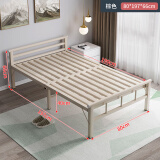 赛森折叠铁艺床家用铁床现代简约钢丝铁架床1.5米双人床硬床1米单人床 加粗加厚灰色铁床80宽