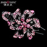 张太太发夹头饰水钻发卡女成人鸭嘴夹大号韩版简约抓夹盘发卡子饰品 枚红色