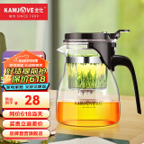 金灶（KAMJOVE） 飘逸杯泡茶壶办公室茶壶茶道杯花茶壶玻璃茶具茶水分离壶过滤壶 K-204（600ml）