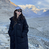 韩璐娇（hanlujiao）羽绒棉服女冬季2025新款加厚中长款棉衣韩版宽松过膝超厚棉袄外套 黑色 M 建议100-110斤