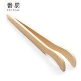 番易15Y茶夹功夫茶洗杯镊子加厚竹制茶杯夹子喝茶品茗茶具配件全套装 弯头竹制茶夹1个